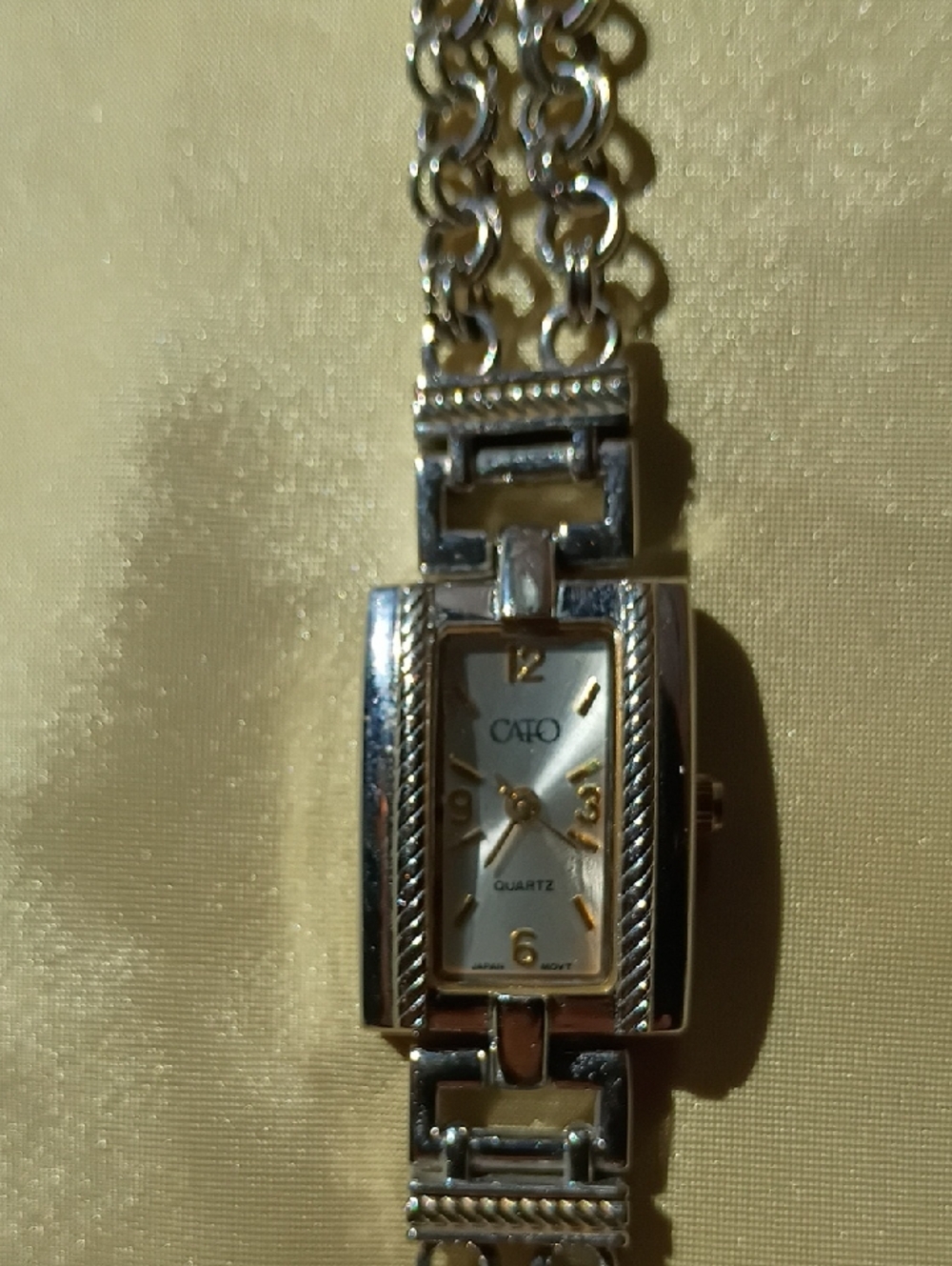 Cato Silver and Gold-Tone Women's Rectangle Bracelet Watch